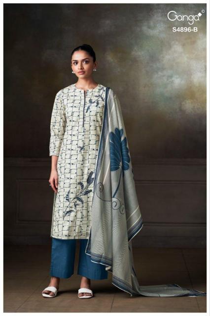 Ganga rivena 4896 cotton dress material by wholesale